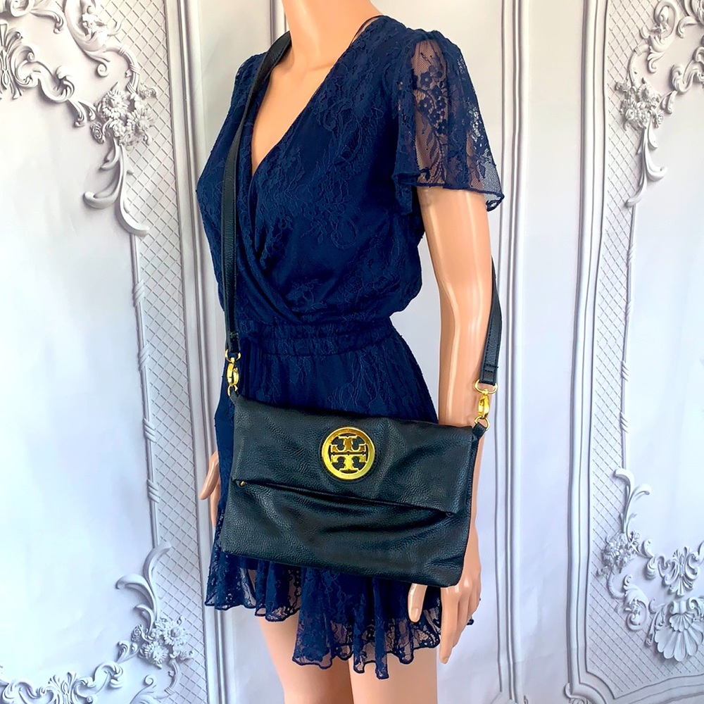 **SOLD***Tory Burch Dena Leather Fold Over Bag